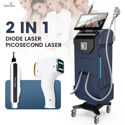 FDA 5 milhões de tiros 808nm Diodo Laser de remoção de pelos Picosecond Skin Pigmentations Removal Machine